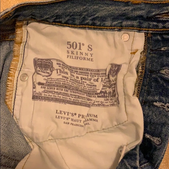 Levi’s 501’s skinny ripped jeans - Picture 5 of 5